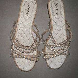 Great condition Chanel Pearl Mule Sandals 2018